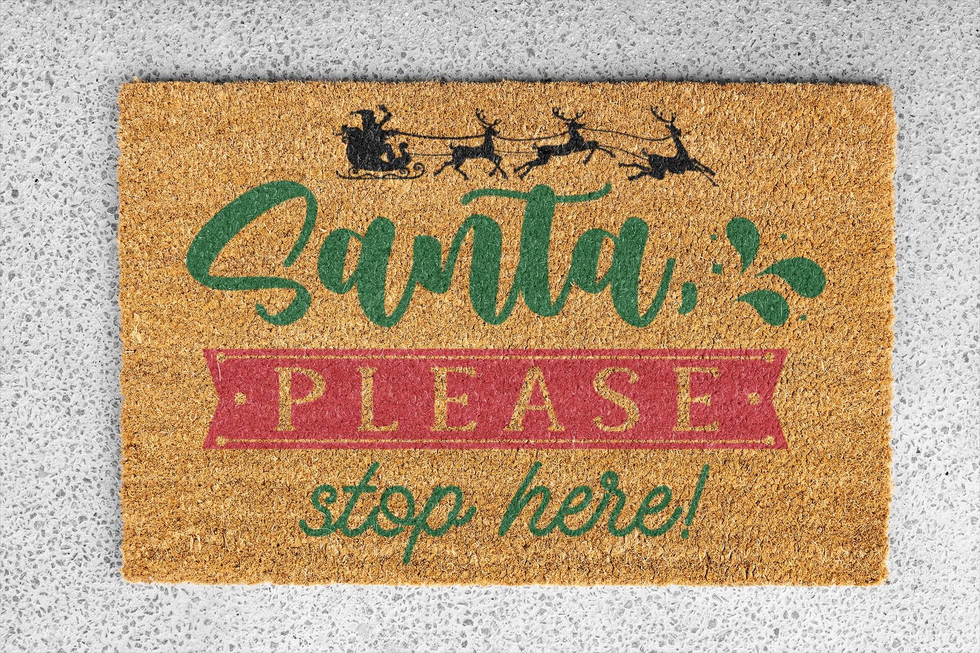 Personalized coir doormat handmade by Coco Matty.