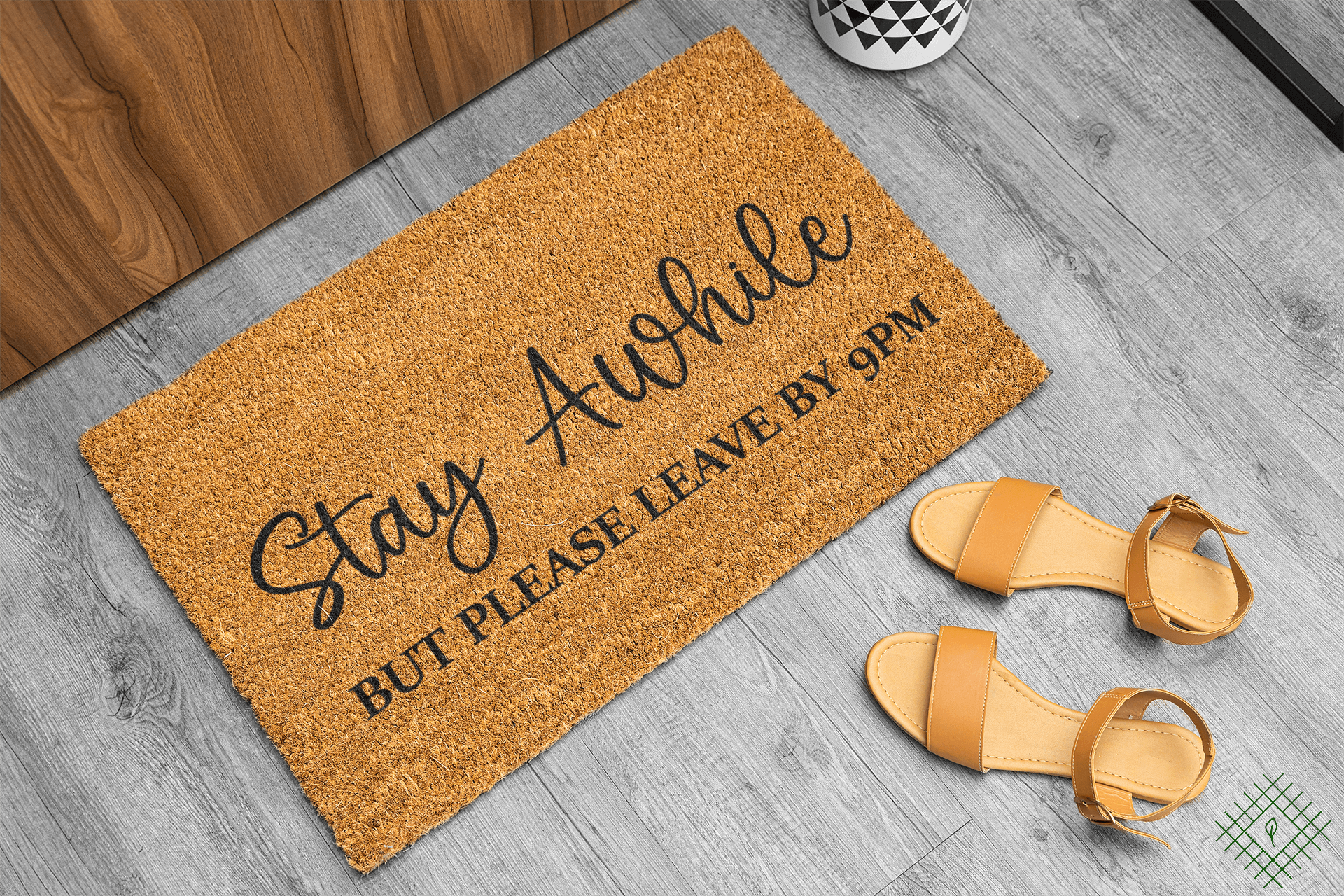 Personalized coir doormat handmade by Coco Matty.