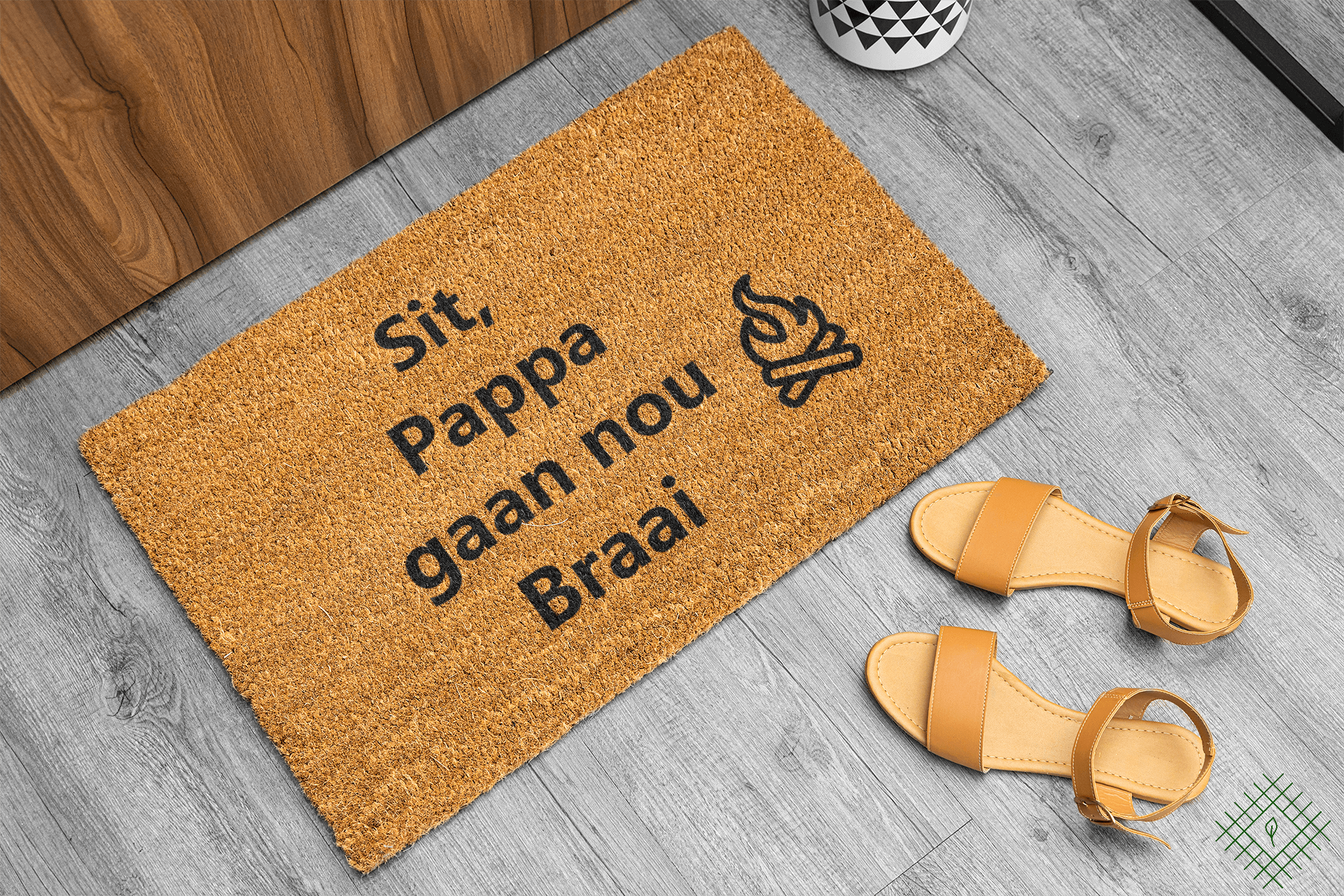 Personalized coir doormat handmade by Coco Matty.