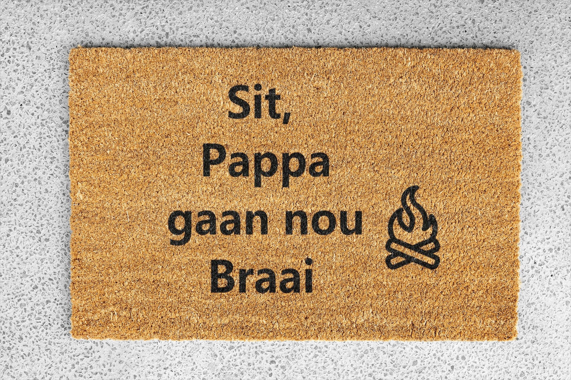 Personalized coir doormat handmade by Coco Matty.