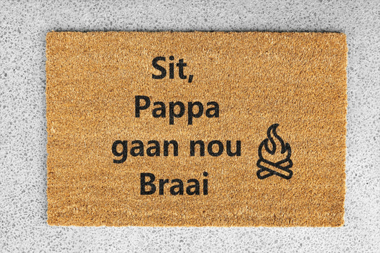 Personalized coir doormat handmade by Coco Matty.