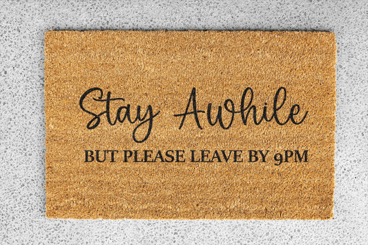 Personalized coir doormat handmade by Coco Matty.