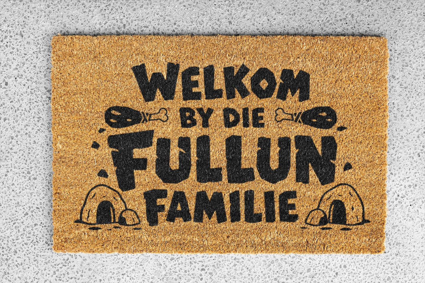 Welkom by die (Familie Naam) – Stone Age Ontwerp