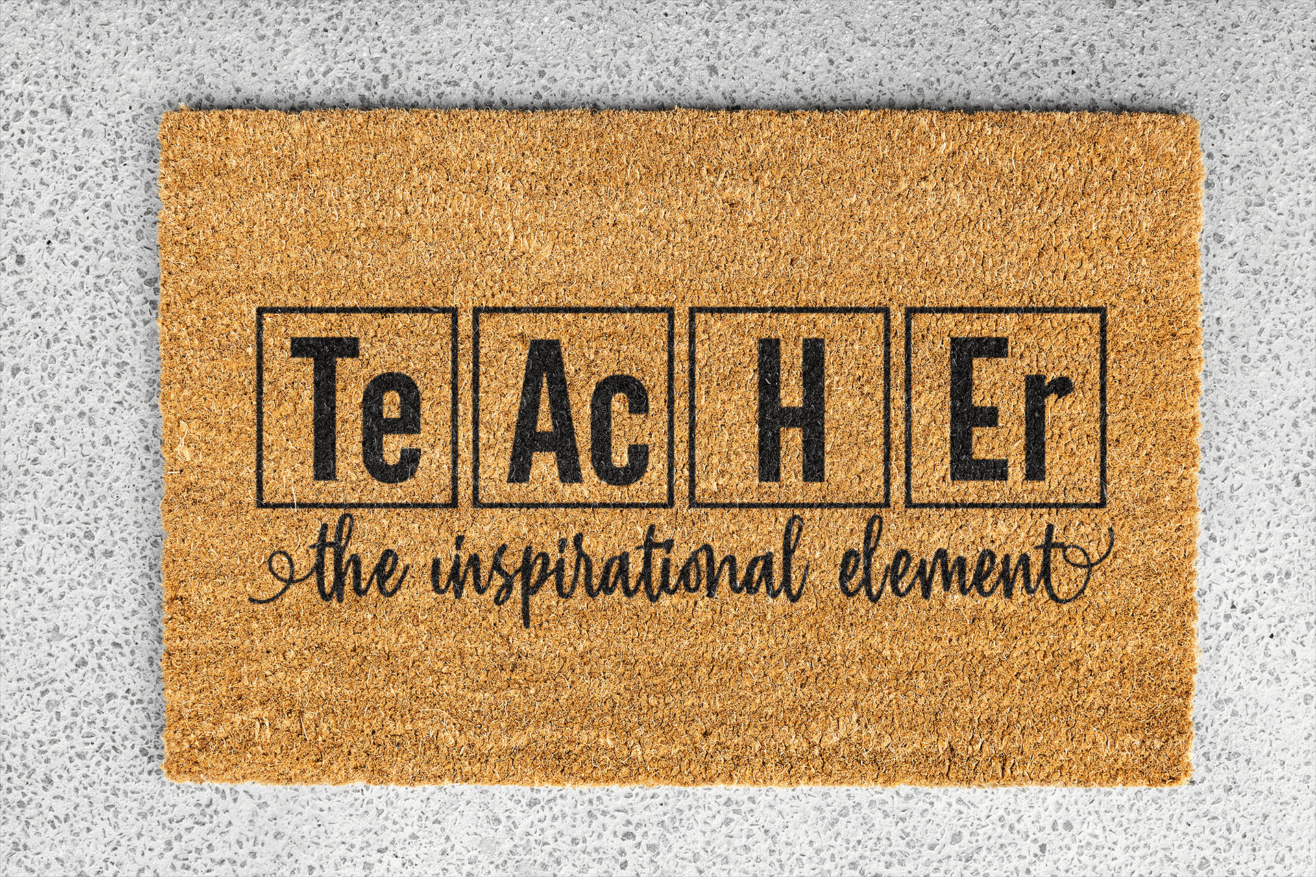 Personalized coir doormat handmade by Coco Matty.