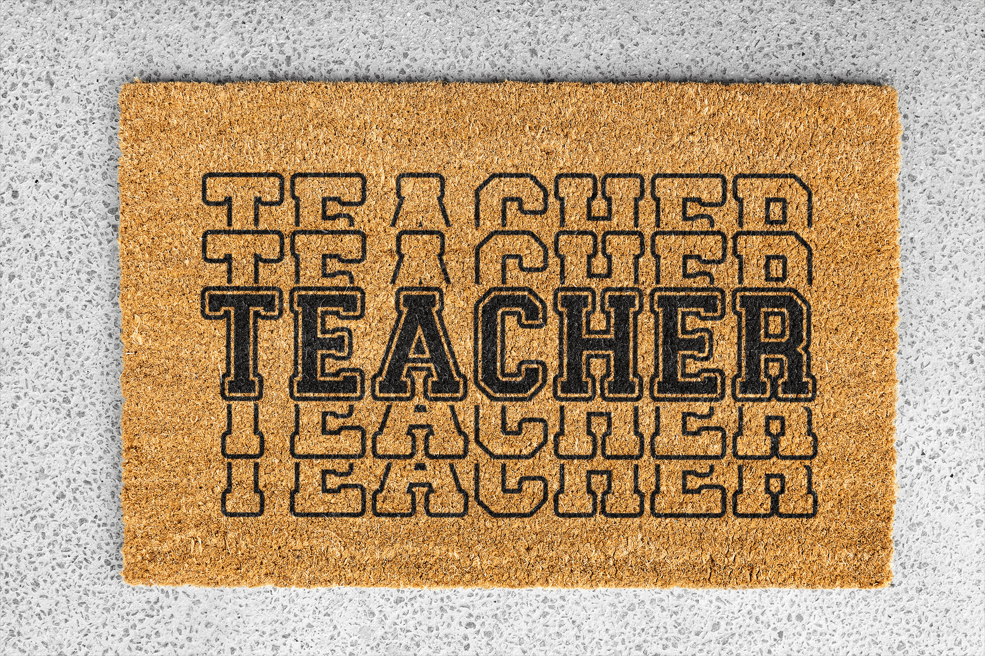 Personalized coir doormat handmade by Coco Matty.