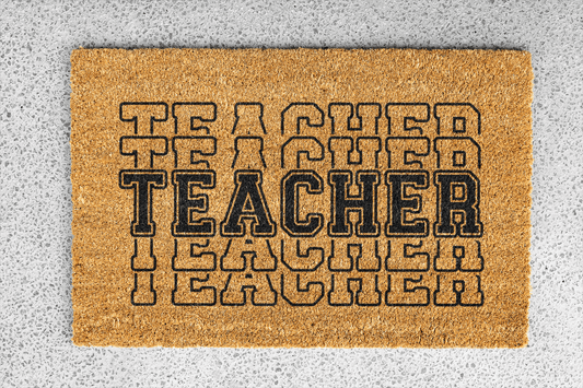 Personalized coir doormat handmade by Coco Matty.