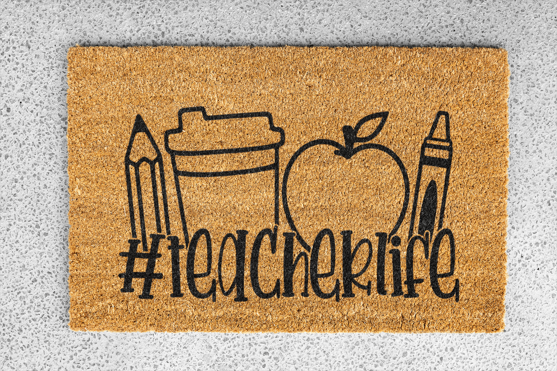 Personalized coir doormat handmade by Coco Matty.
