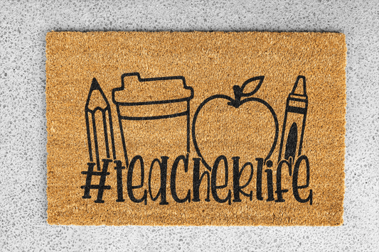 Personalized coir doormat handmade by Coco Matty.