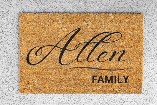 Personalized coir doormat handmade by Coco Matty.
