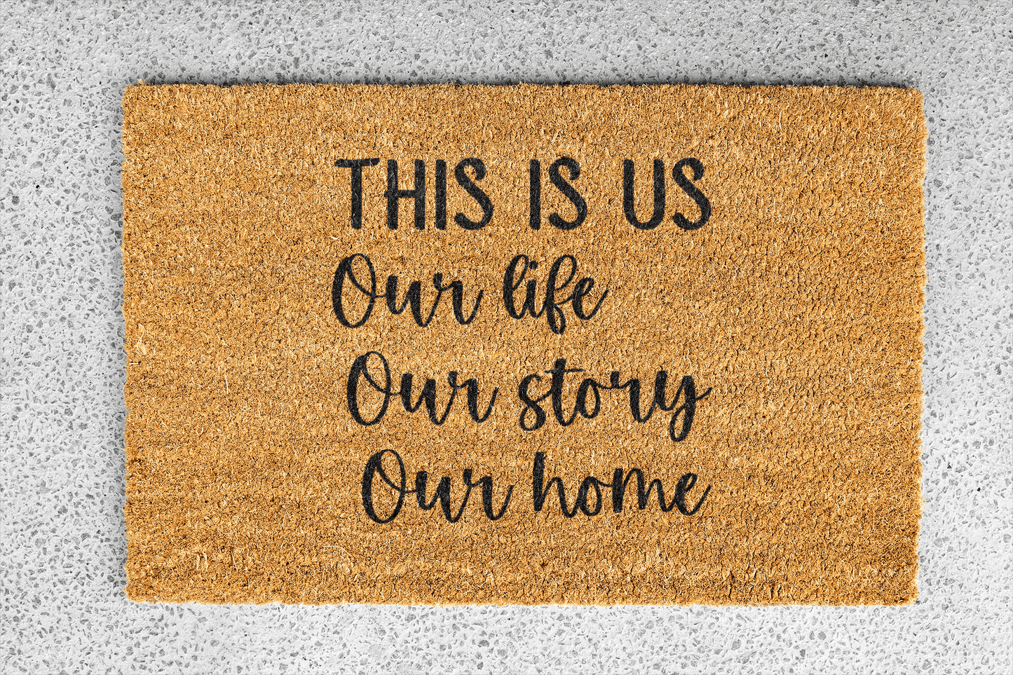 Personalized coir doormat handmade by Coco Matty.