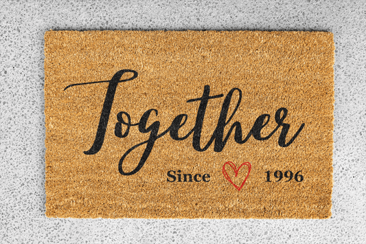 Personalized coir doormat handmade by Coco Matty.