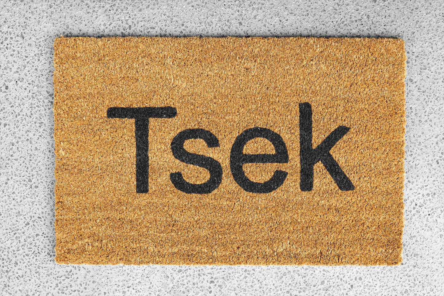 Personalized coir doormat handmade by Coco Matty.