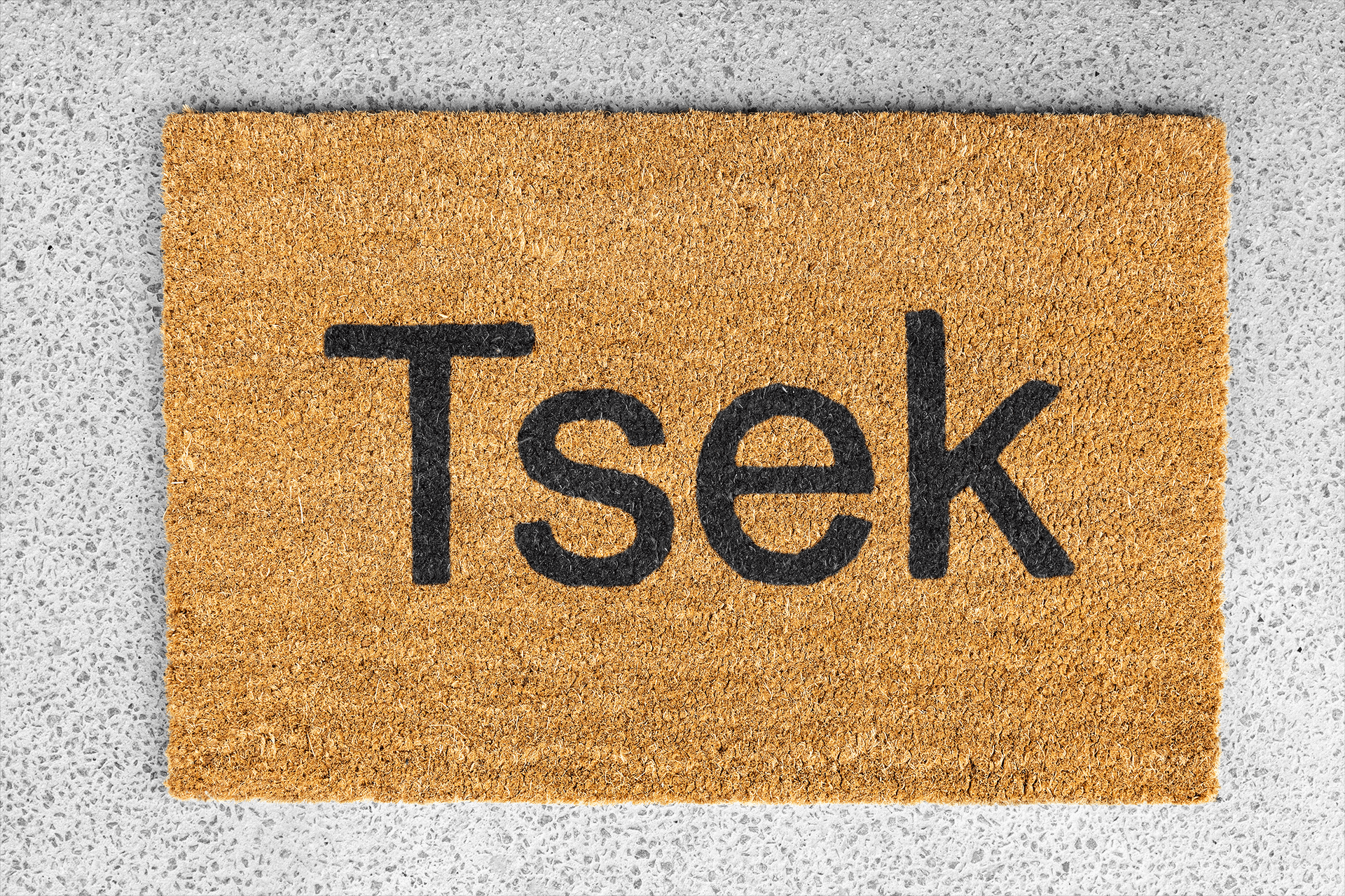 Personalized coir doormat handmade by Coco Matty.