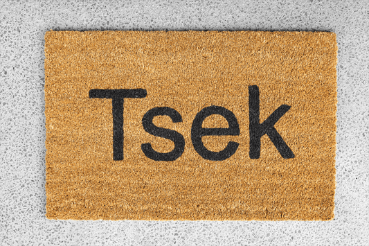 Personalized coir doormat handmade by Coco Matty.