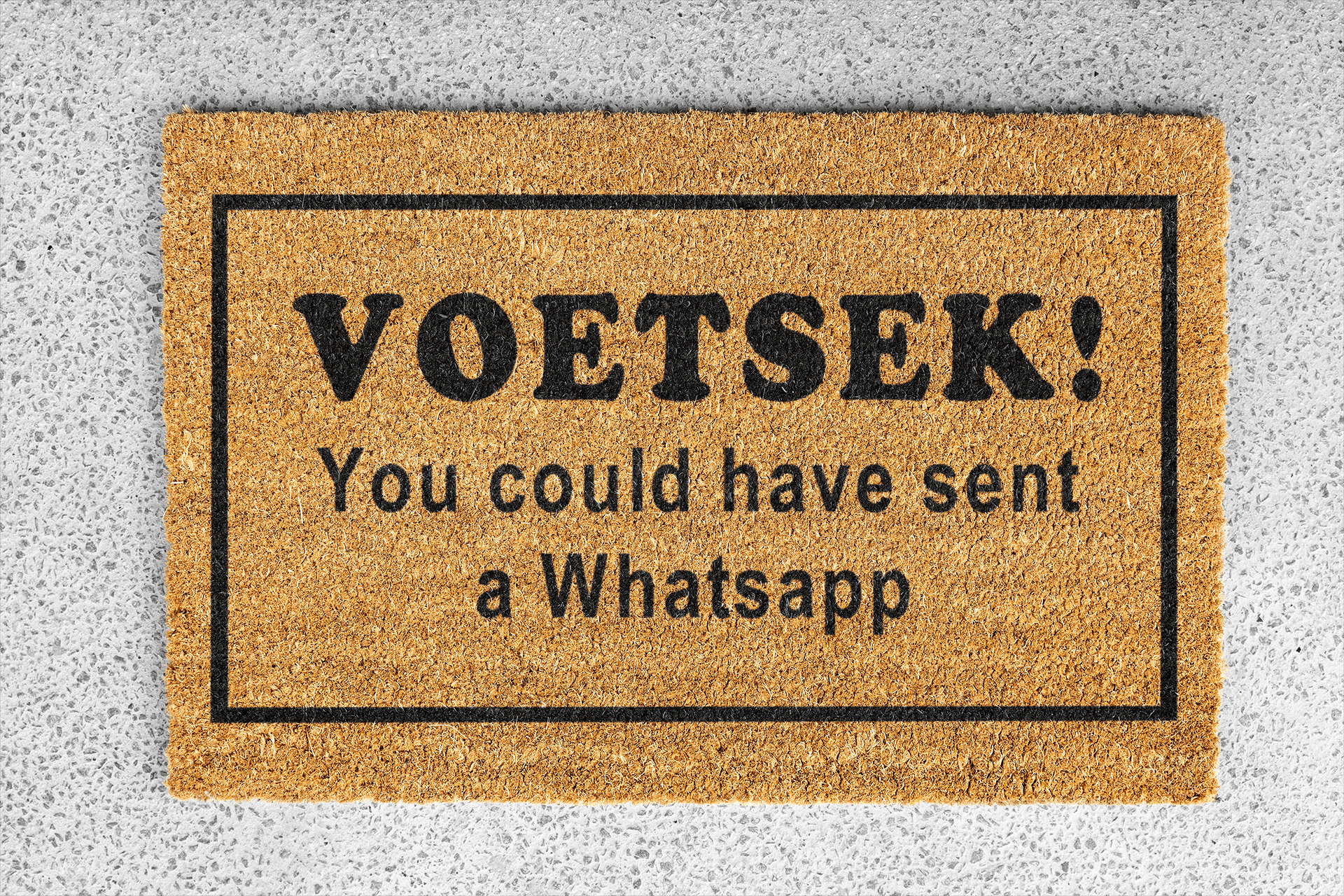 Personalized coir doormat handmade by Coco Matty.