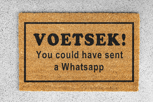 Personalized coir doormat handmade by Coco Matty.