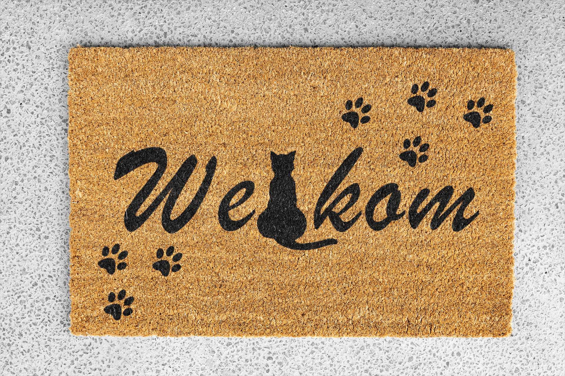 Personalized coir doormat handmade by Coco Matty.