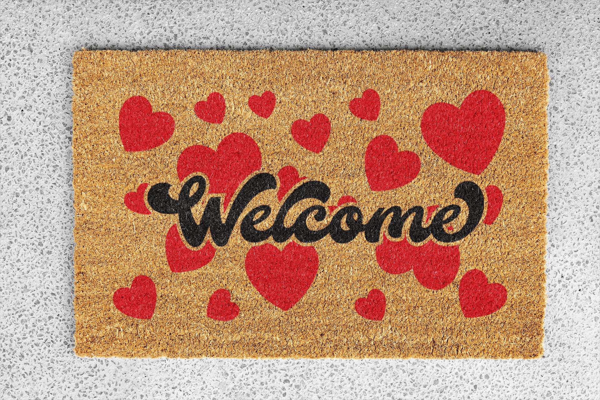Personalized coir doormat handmade by Coco Matty.