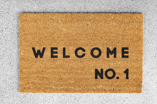 Personalized coir doormat handmade by Coco Matty.
