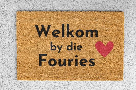 Personalized coir doormat handmade by Coco Matty.