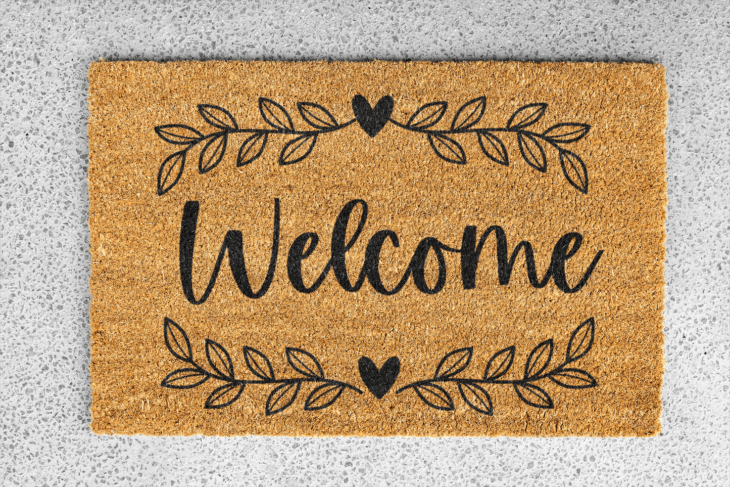 Personalized coir doormat handmade by Coco Matty.