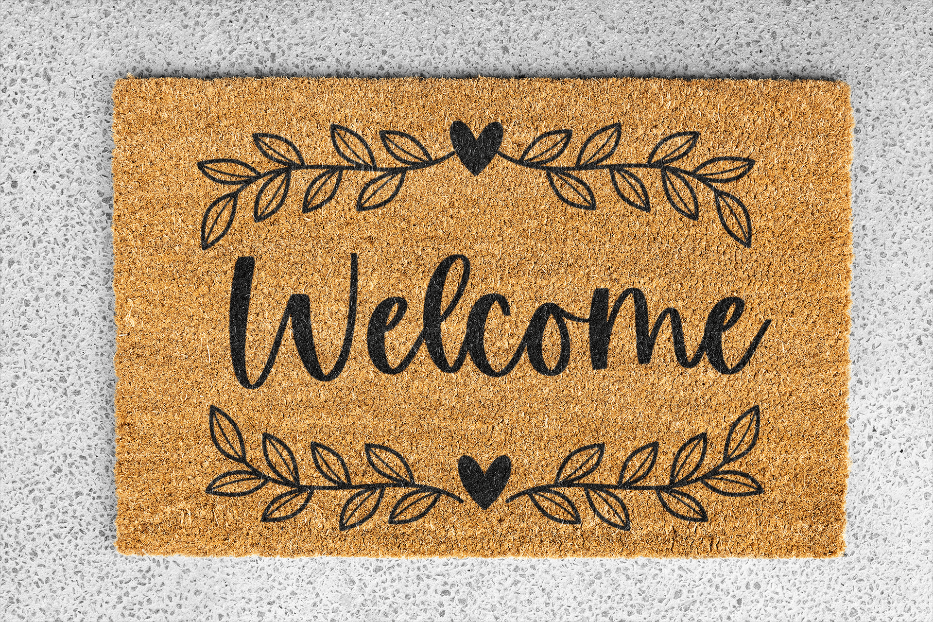 Personalized coir doormat handmade by Coco Matty.