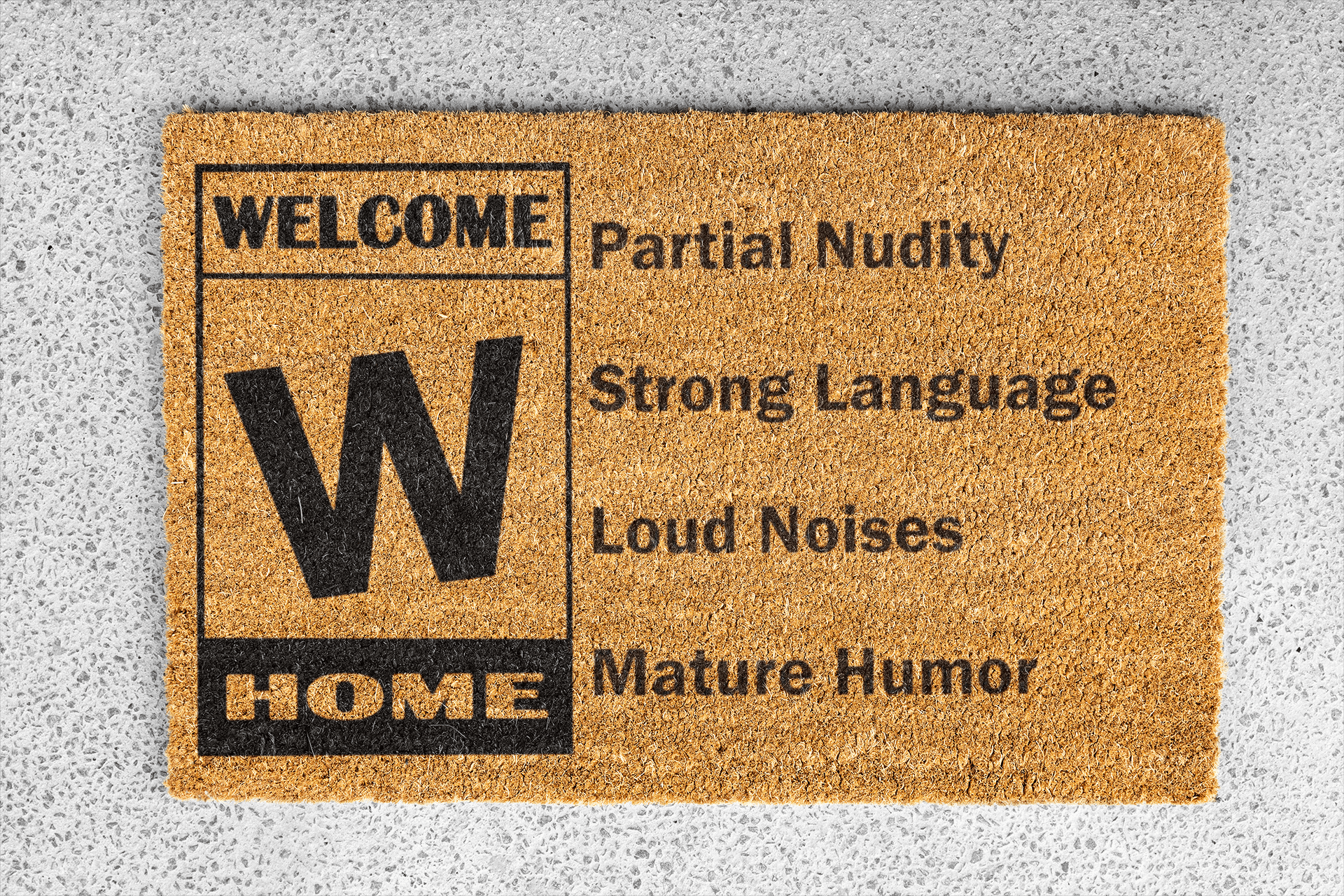 Personalized coir doormat handmade by Coco Matty.