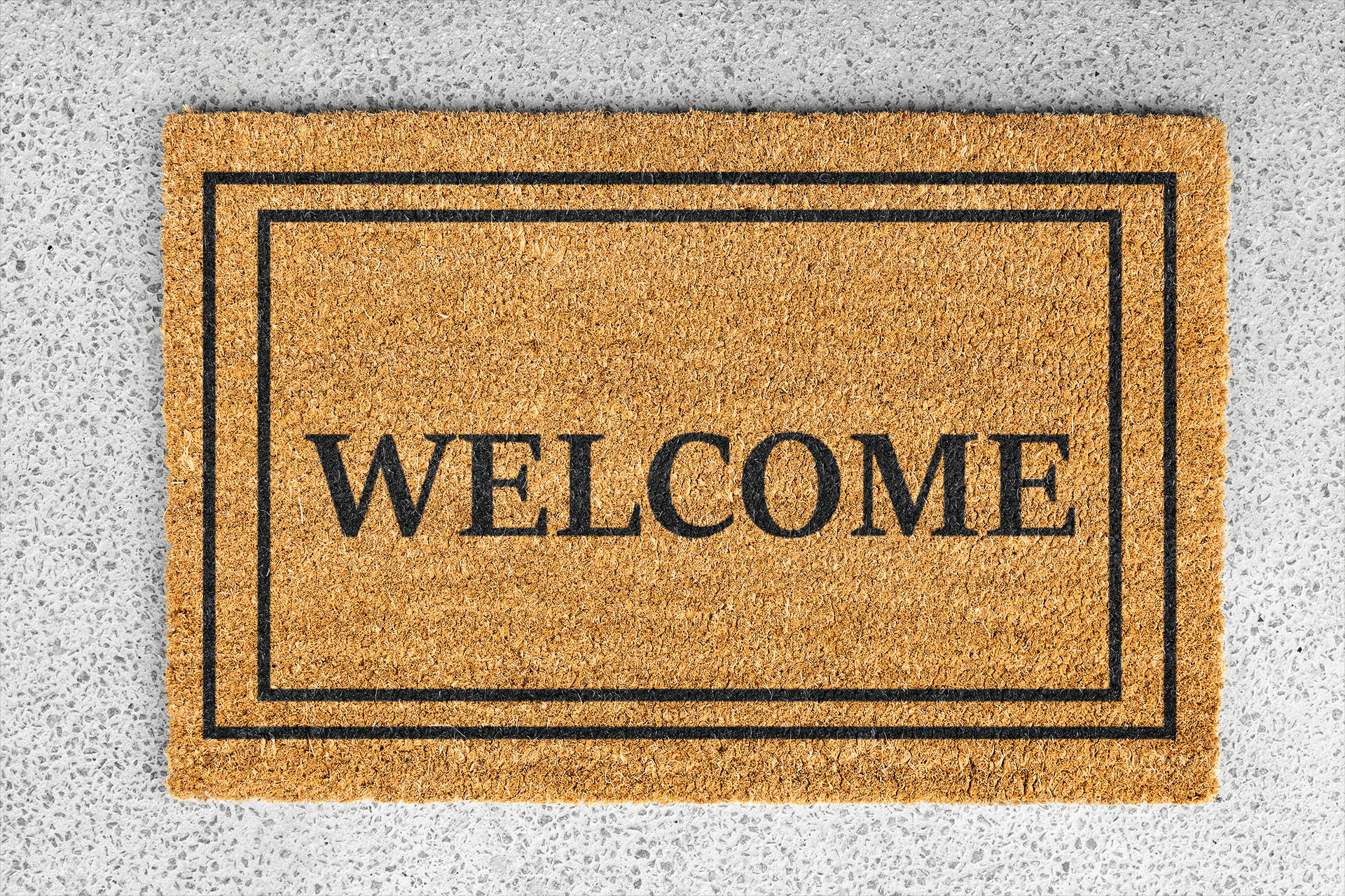 Personalized coir doormat handmade by Coco Matty.