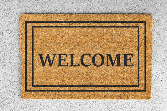 Personalized coir doormat handmade by Coco Matty.