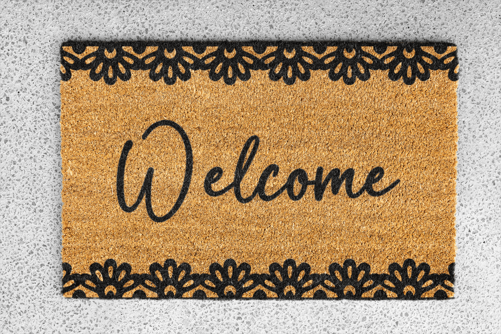 Personalized coir doormat handmade by Coco Matty.