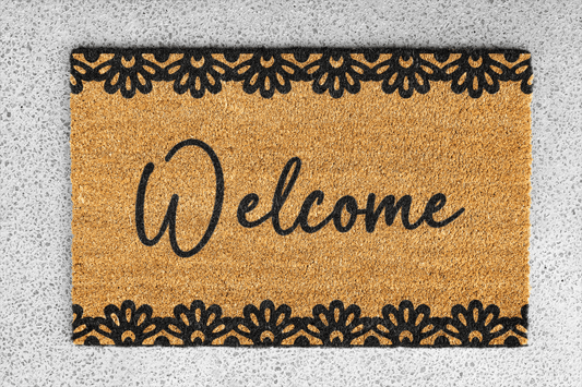 Personalized coir doormat handmade by Coco Matty.