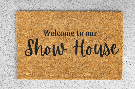 Personalized coir doormat handmade by Coco Matty.