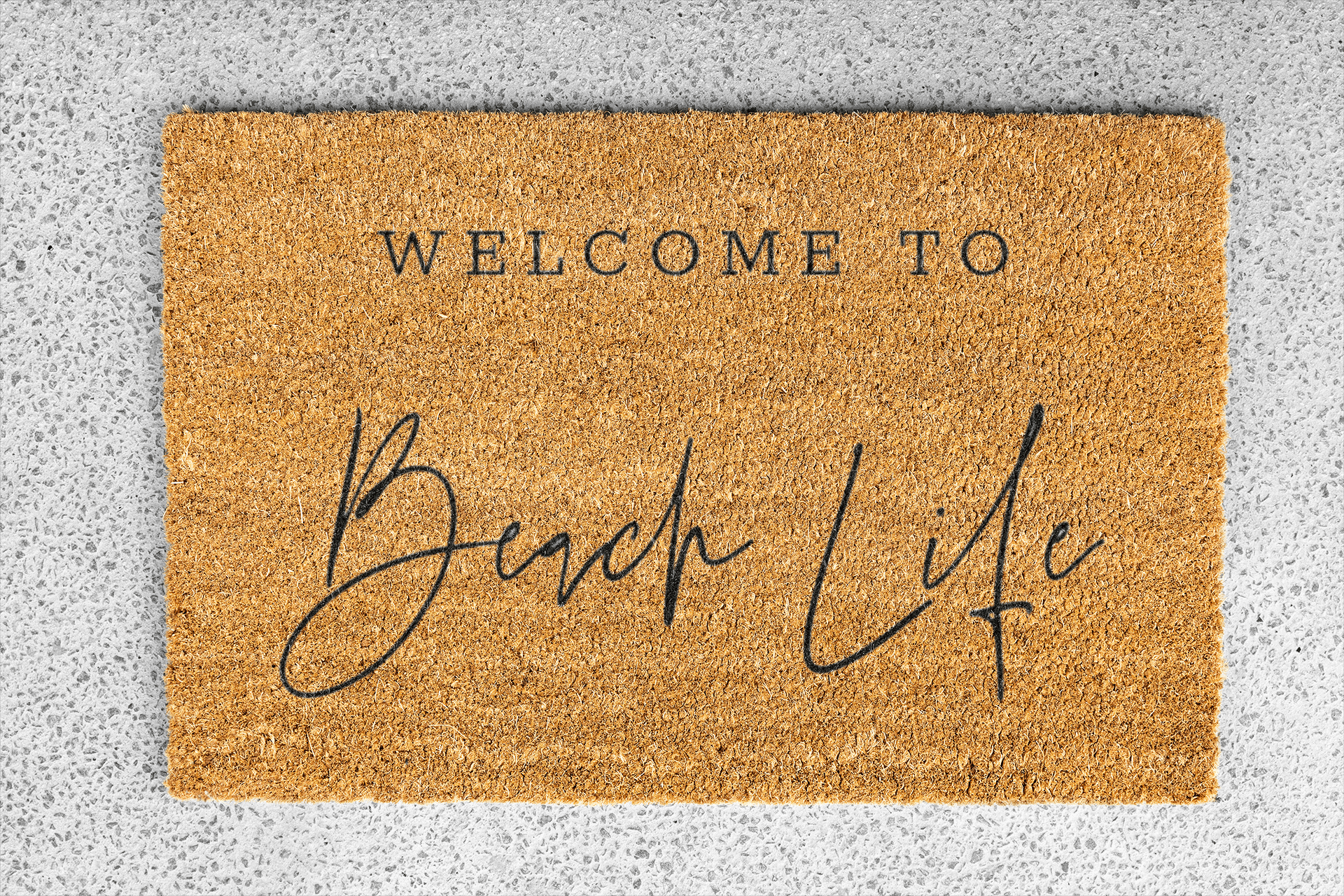 Personalized coir doormat handmade by Coco Matty.