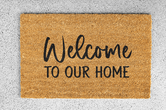 Personalized coir doormat handmade by Coco Matty.