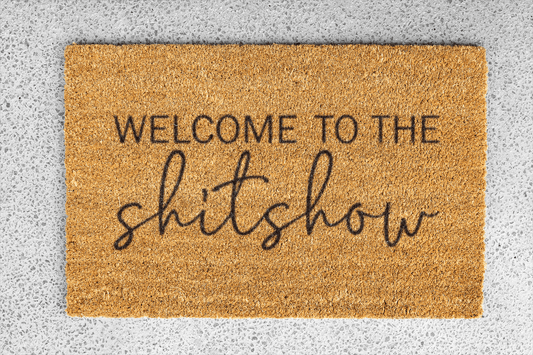 Personalized coir doormat handmade by Coco Matty.