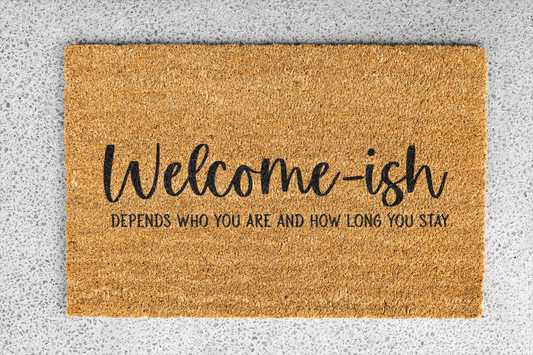 Personalized coir doormat handmade by Coco Matty.