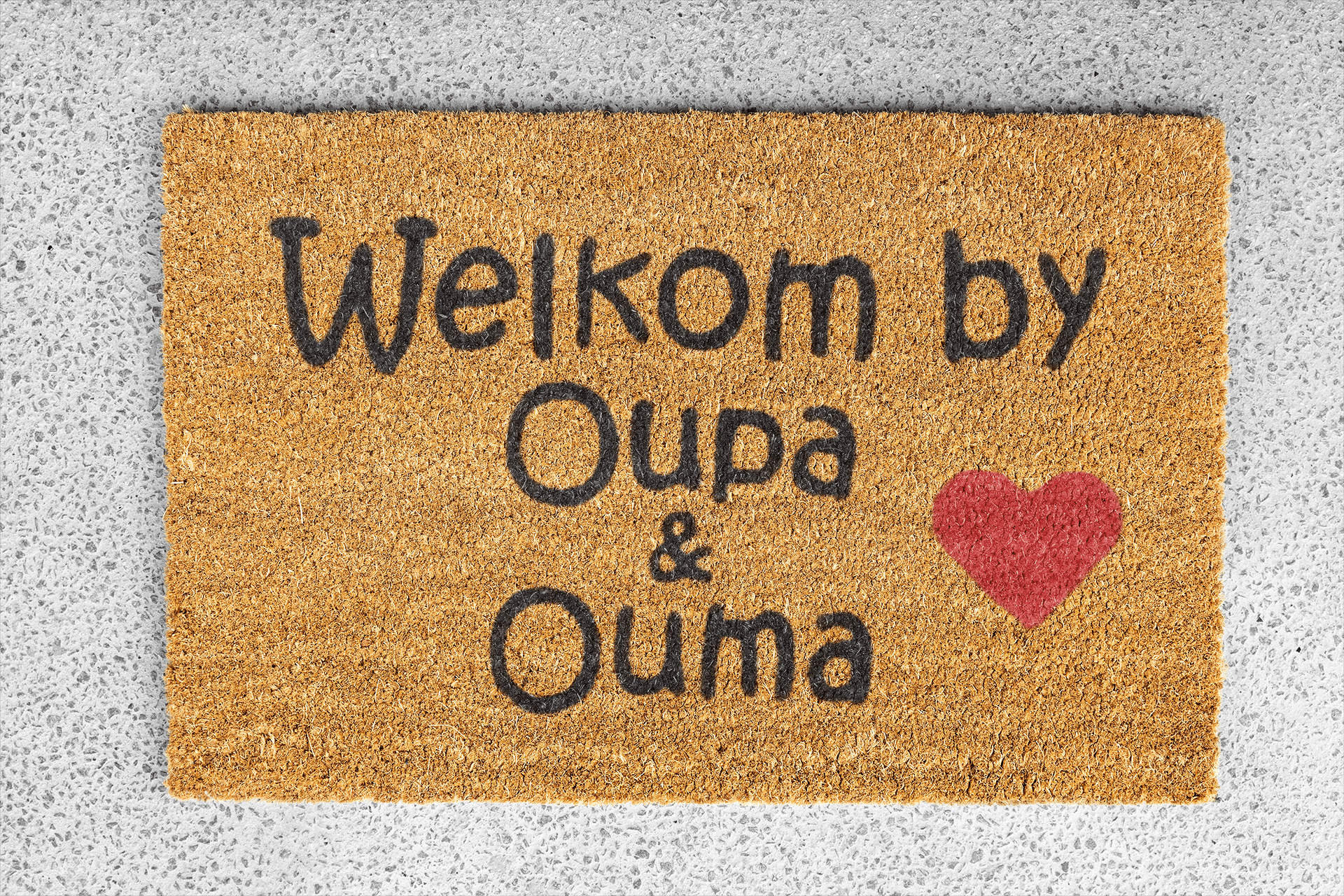 Personalized coir doormat handmade by Coco Matty.