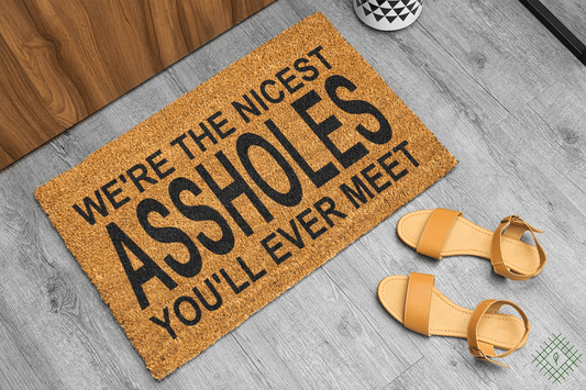 Personalized coir doormat handmade by Coco Matty.