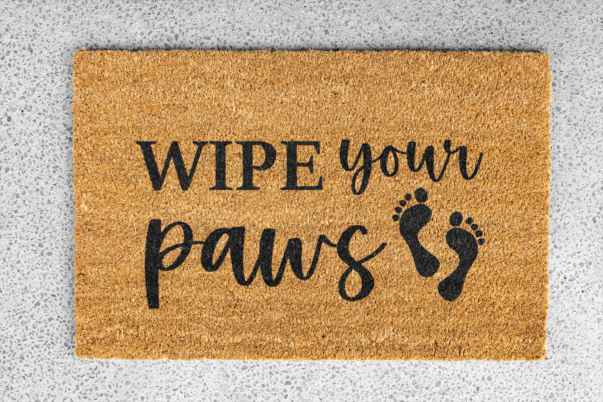 Personalized coir doormat handmade by Coco Matty.