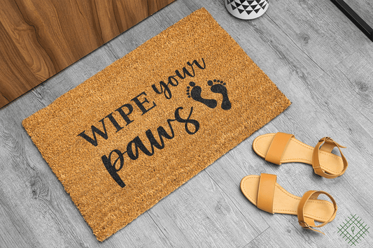 Personalized coir doormat handmade by Coco Matty.