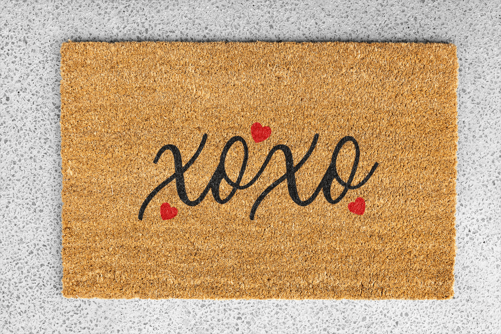 Personalized coir doormat handmade by Coco Matty.