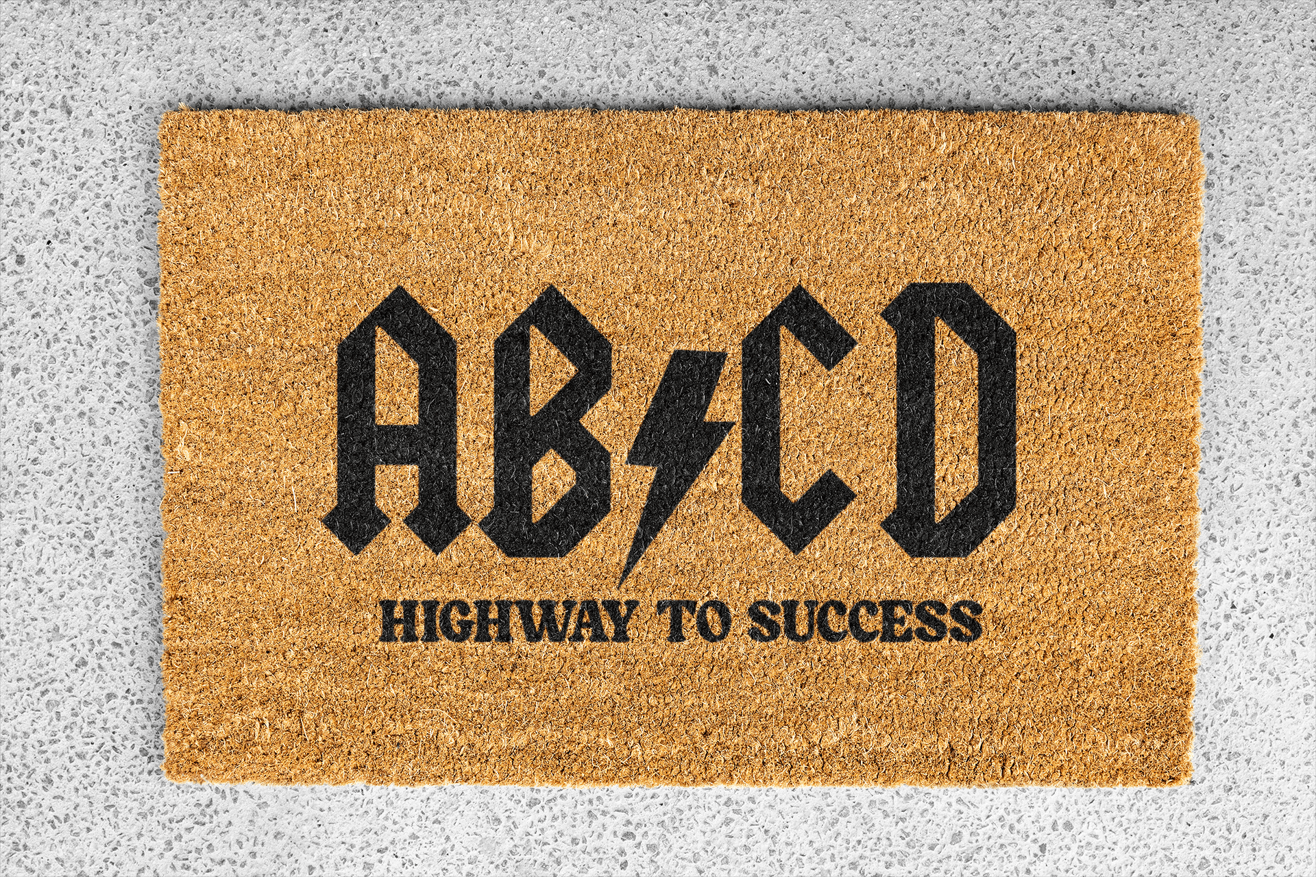 Personalized coir doormat handmade by Coco Matty.