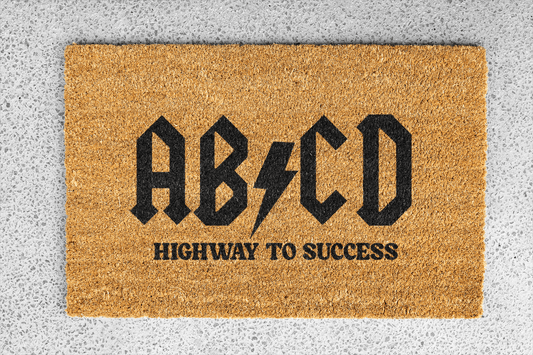 Personalized coir doormat handmade by Coco Matty.