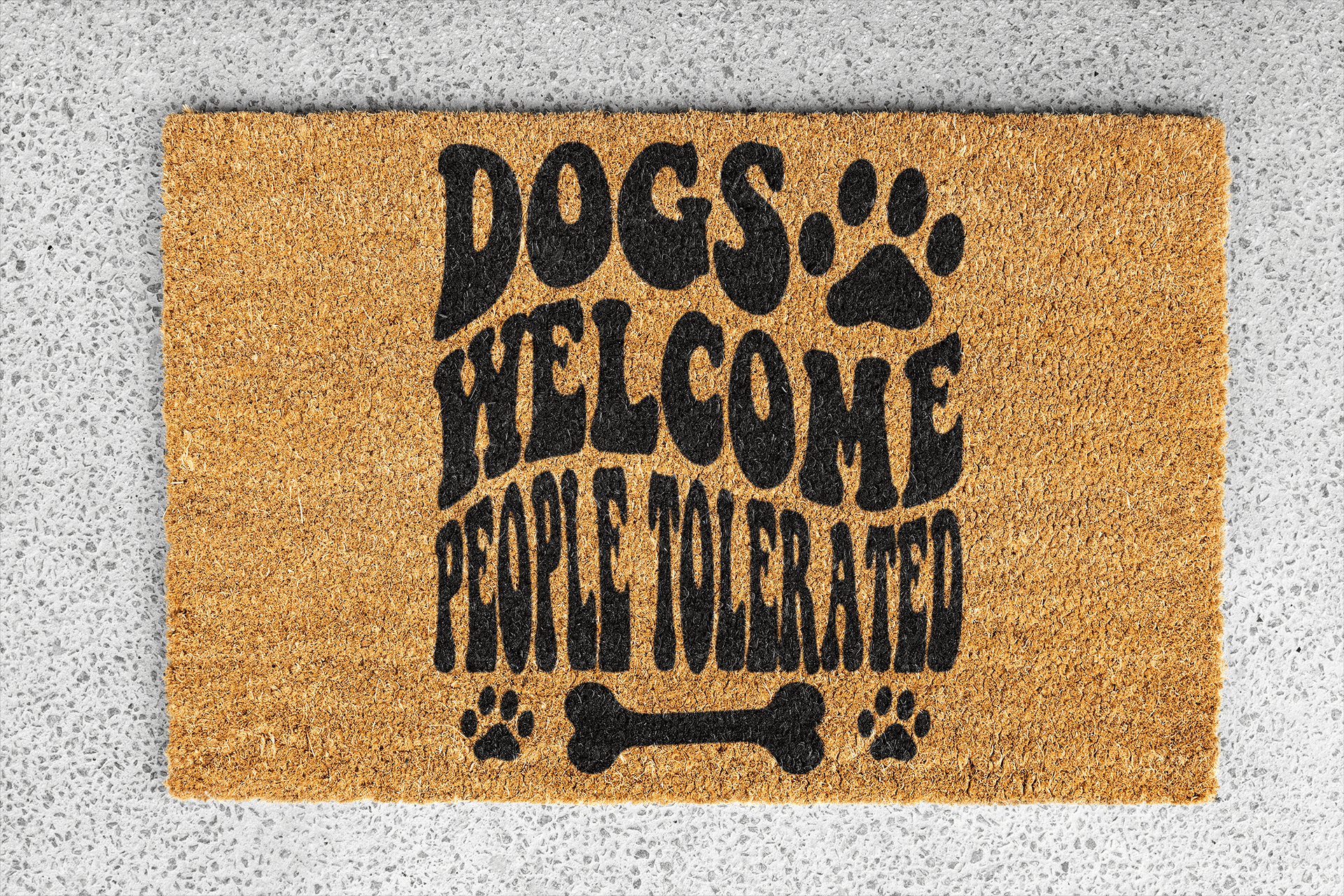 Personalized coir doormat handmade by Coco Matty.