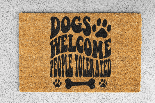 Personalized coir doormat handmade by Coco Matty.