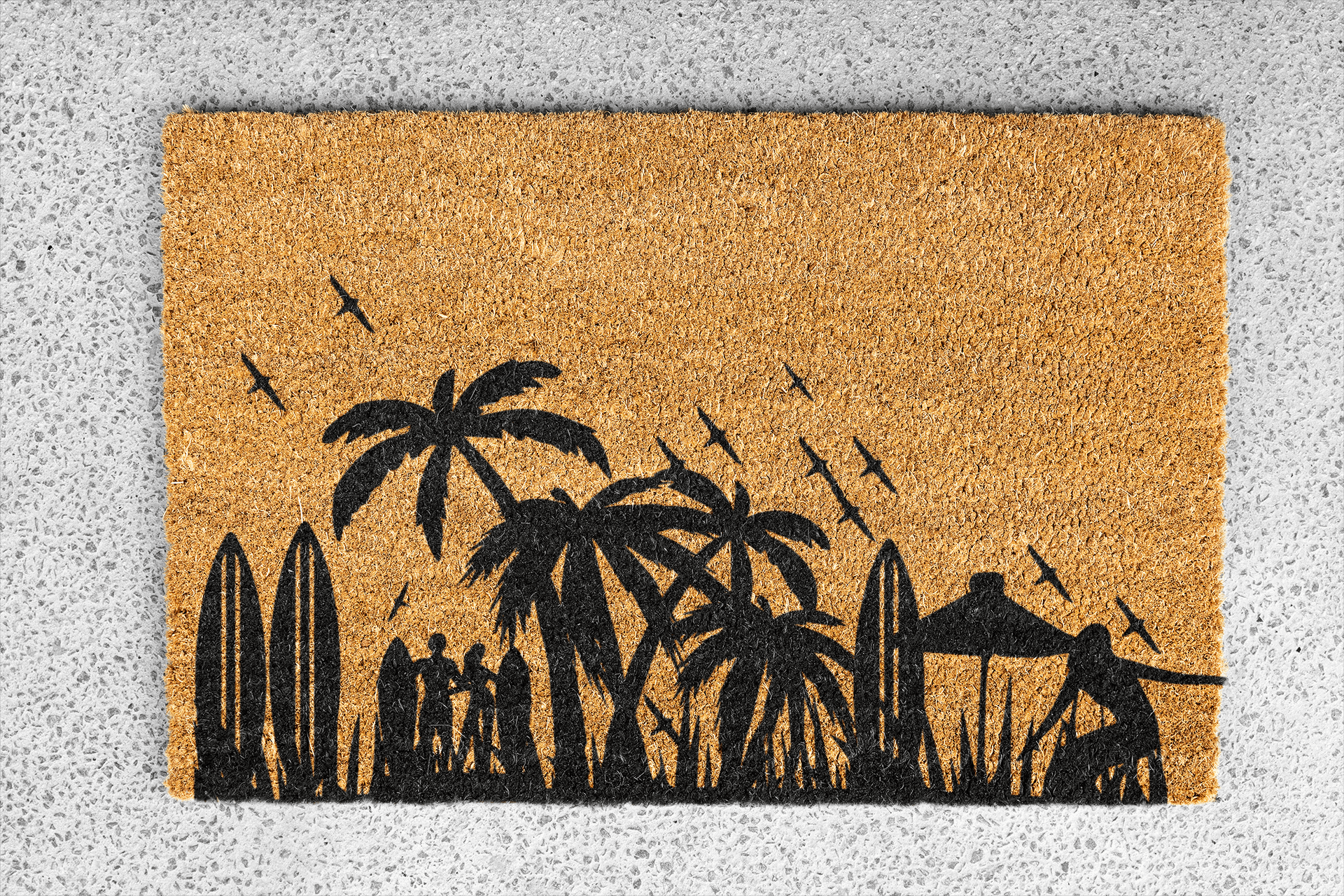 Personalized coir doormat handmade by Coco Matty.