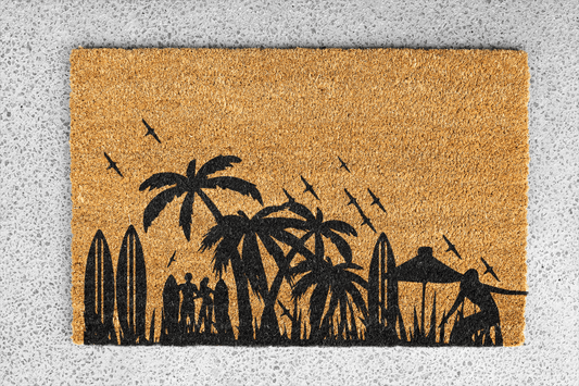 Personalized coir doormat handmade by Coco Matty.