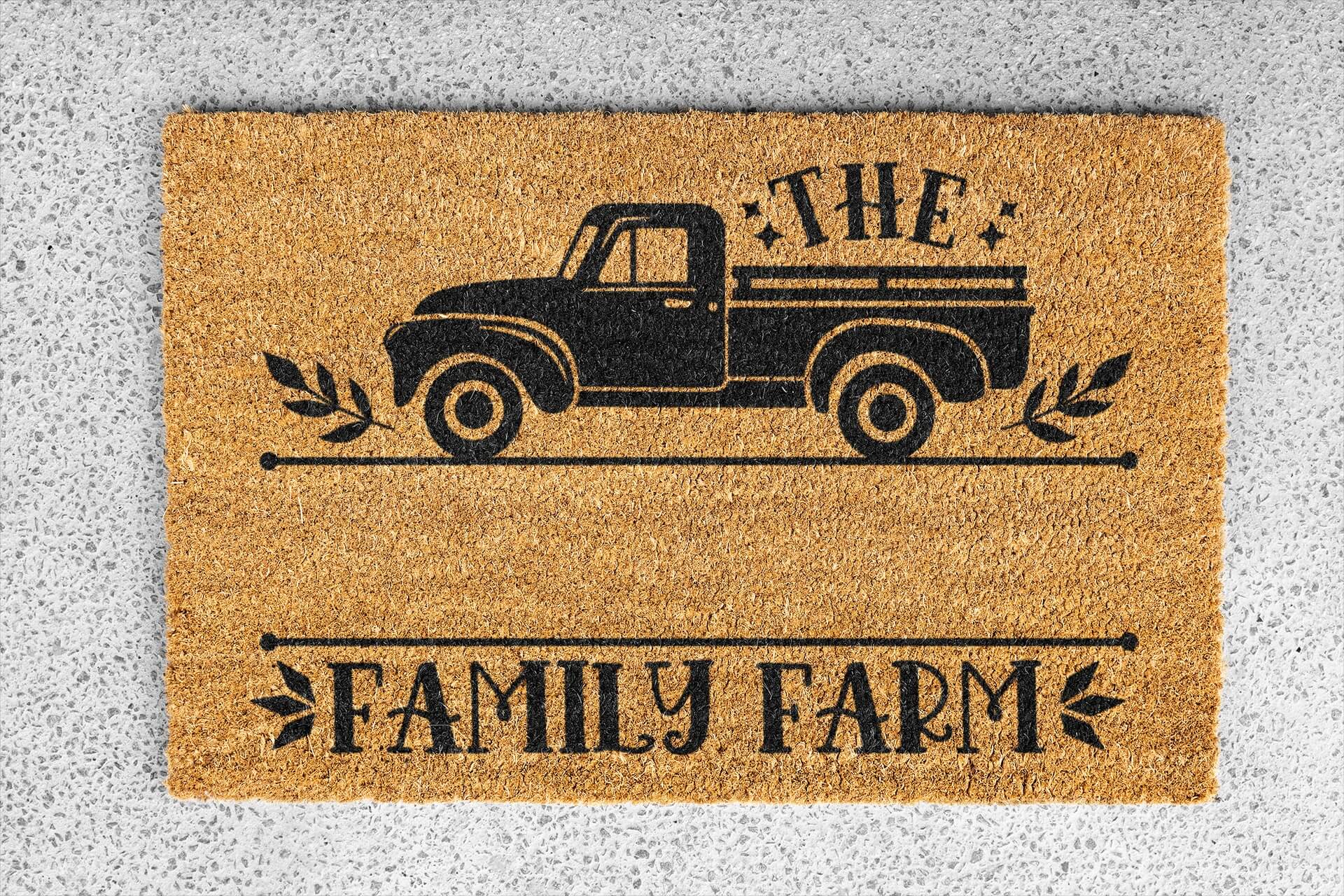 Personalized coir doormat handmade by Coco Matty.