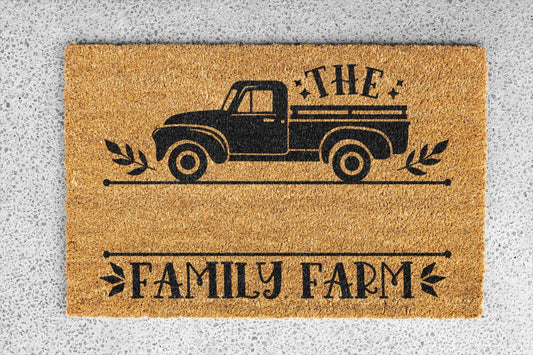 Personalized coir doormat handmade by Coco Matty.