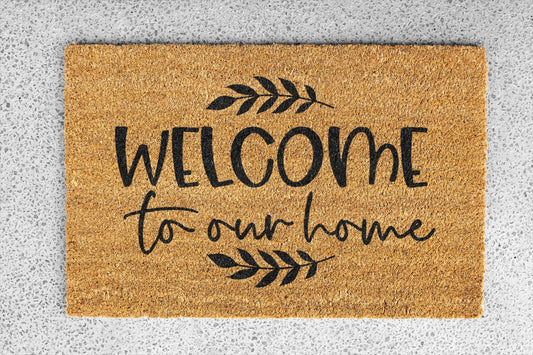 Personalized coir doormat handmade by Coco Matty.